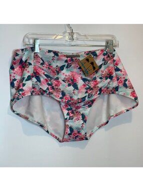 NWT Swimsuits For All Womens Floral High Waist Bikini Bottom PLUS SIZE 22